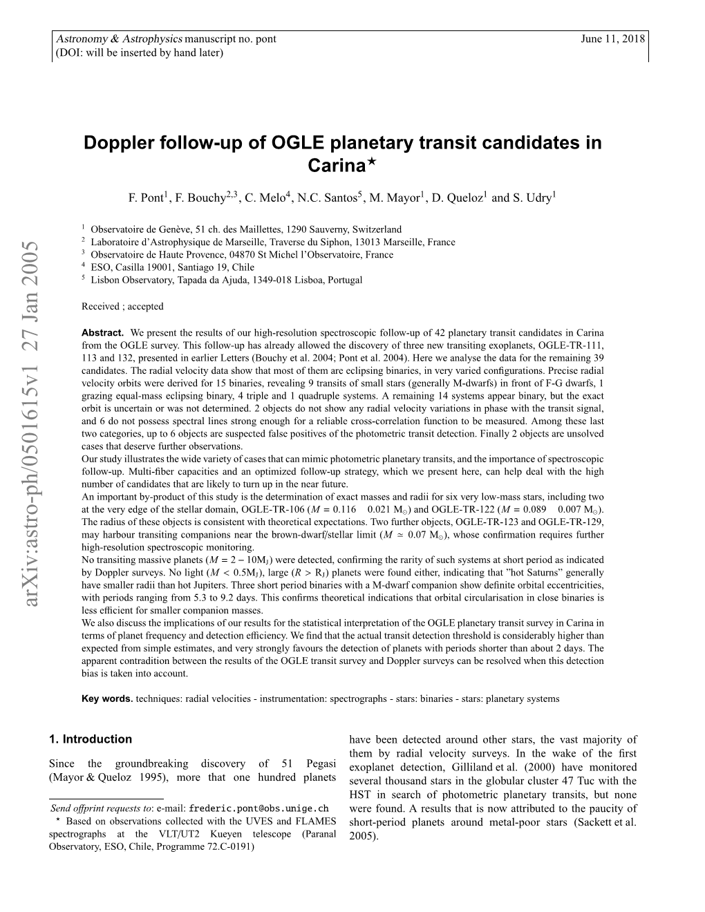 Doppler Follow-Up of OGLE Planetary Transit Candidates in Carina