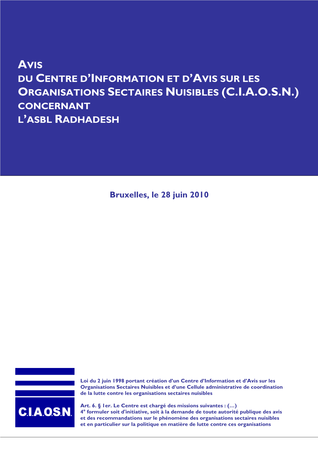 Du Centre D'information Et D'avis Sur