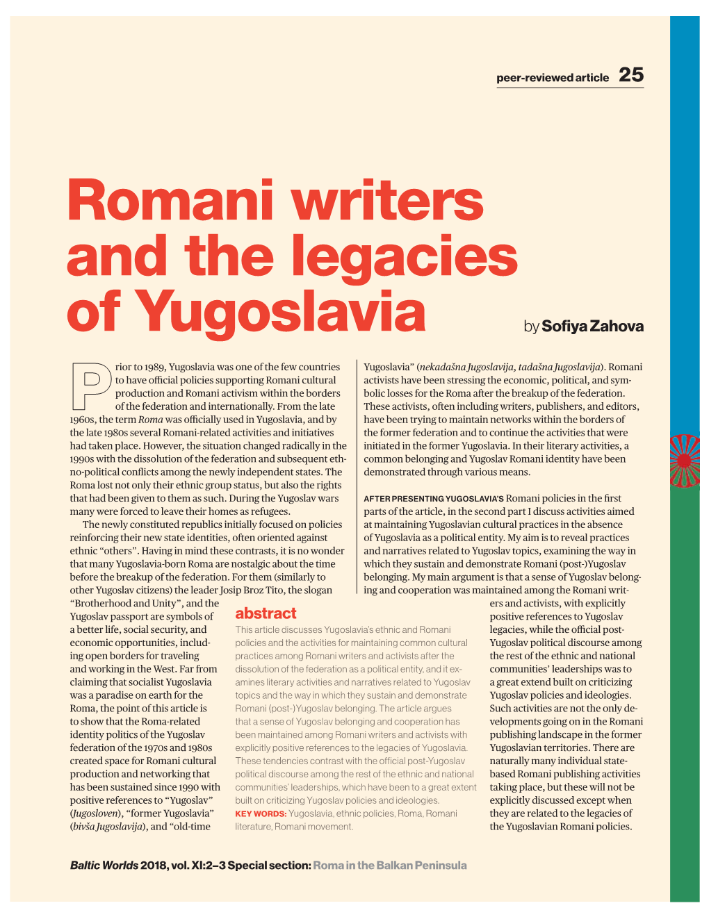 Romani Writers and the Legacies of Yugoslavia by Sofiya Zahova