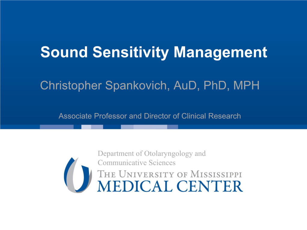 Sound Sensitivity Management