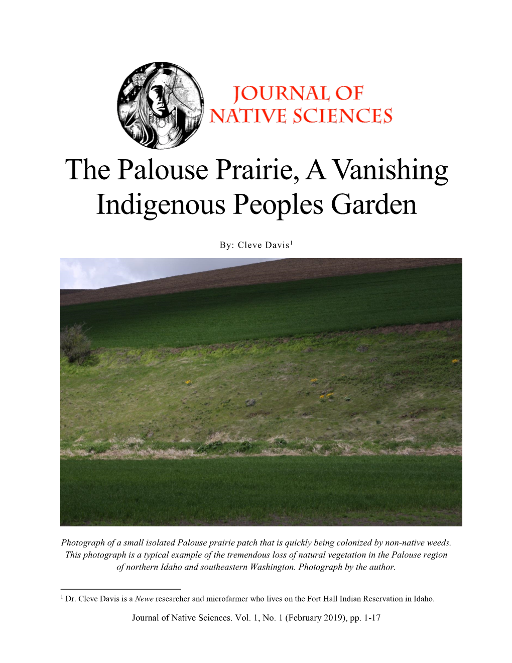The Palouse Prairie, a Vanishing Indigenous Peoples Garden