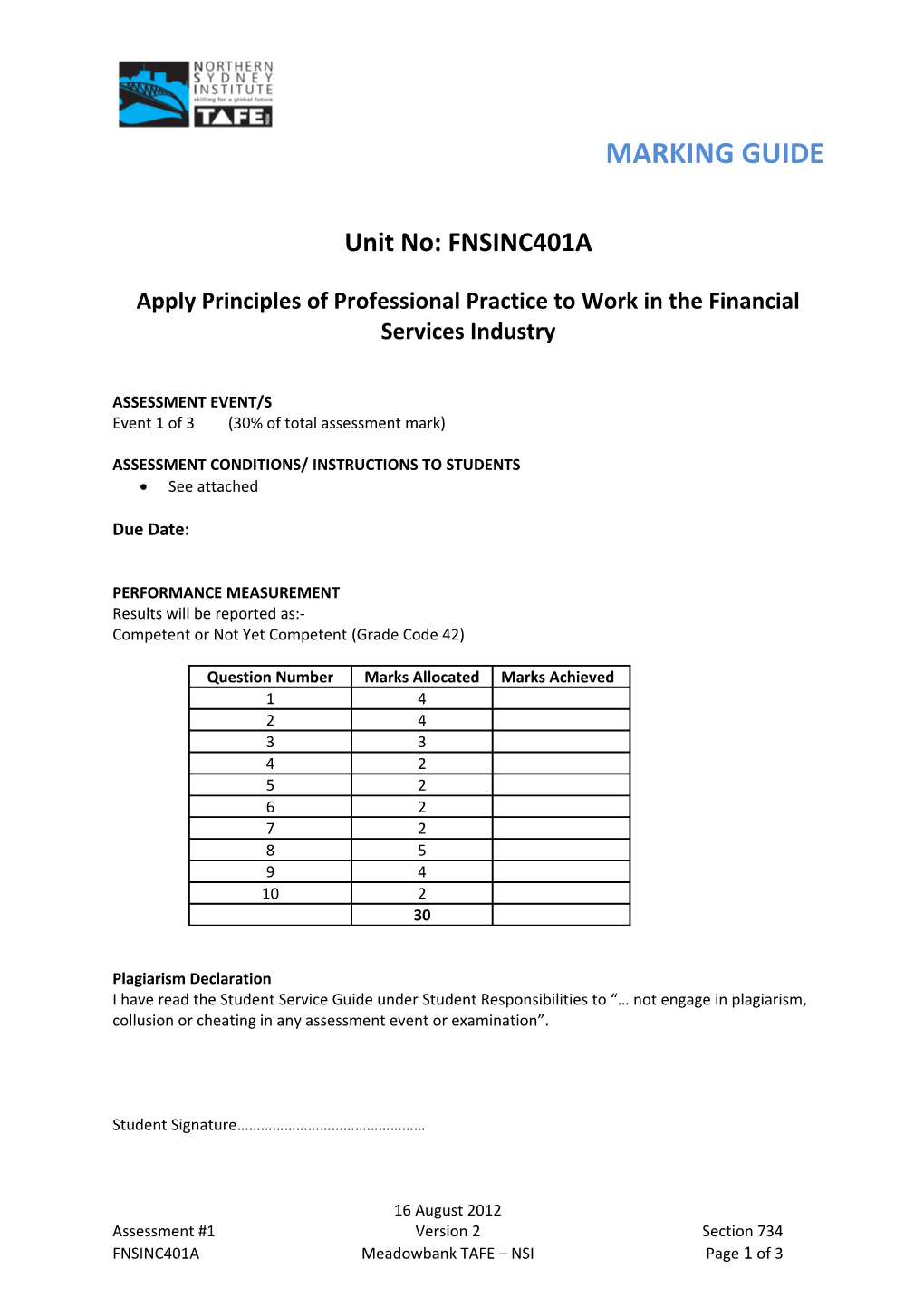 Accounting 1 (Bus 100) Class Test 1 s2