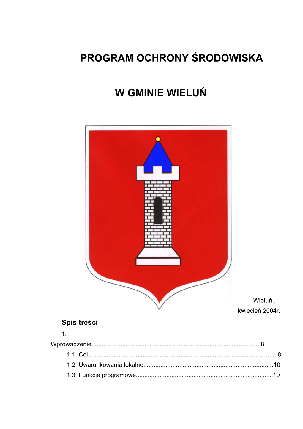 Program Ochrony Środowiska W Gminie Wieluń