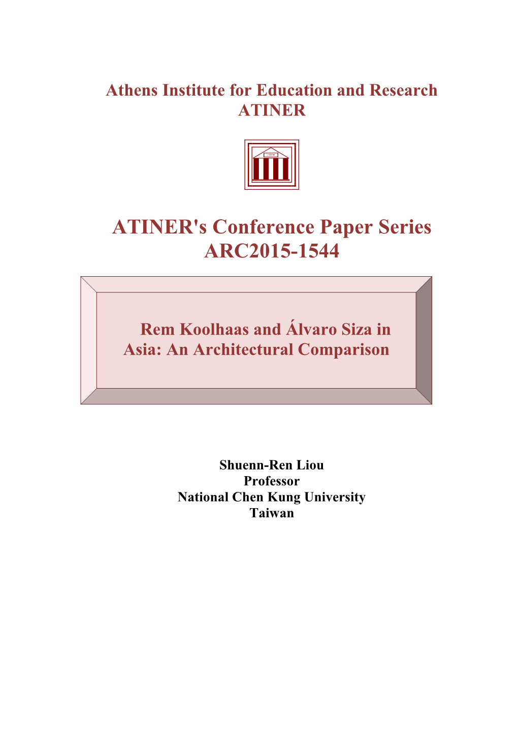 ATINER's Conference Paper Series ARC2015-1544