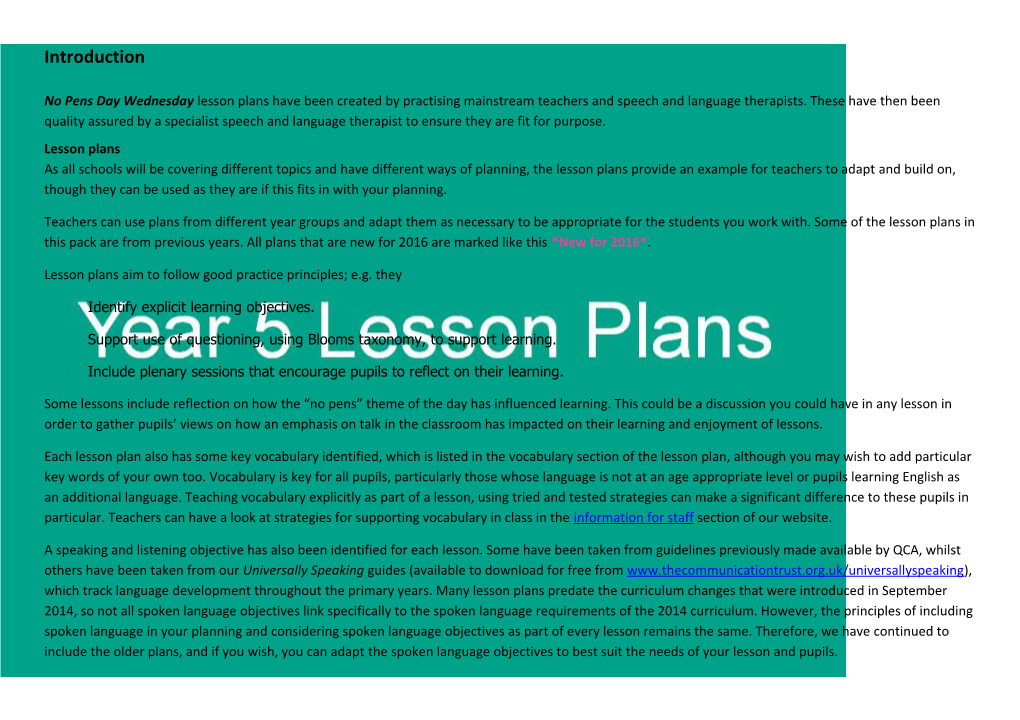 Lesson Plans Aim to Follow Good Practice Principles; E.G. They s3