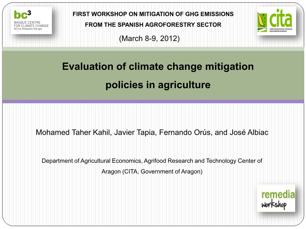 Evaluation of Climate Change Mitigation