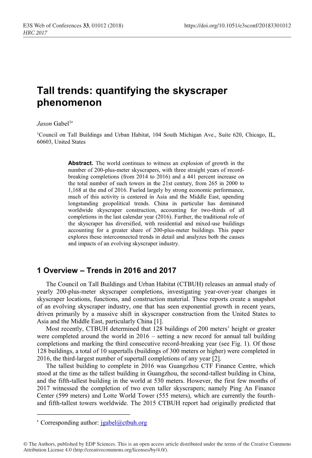 Tall Trends: Quantifying the Skyscraper Phenomenon