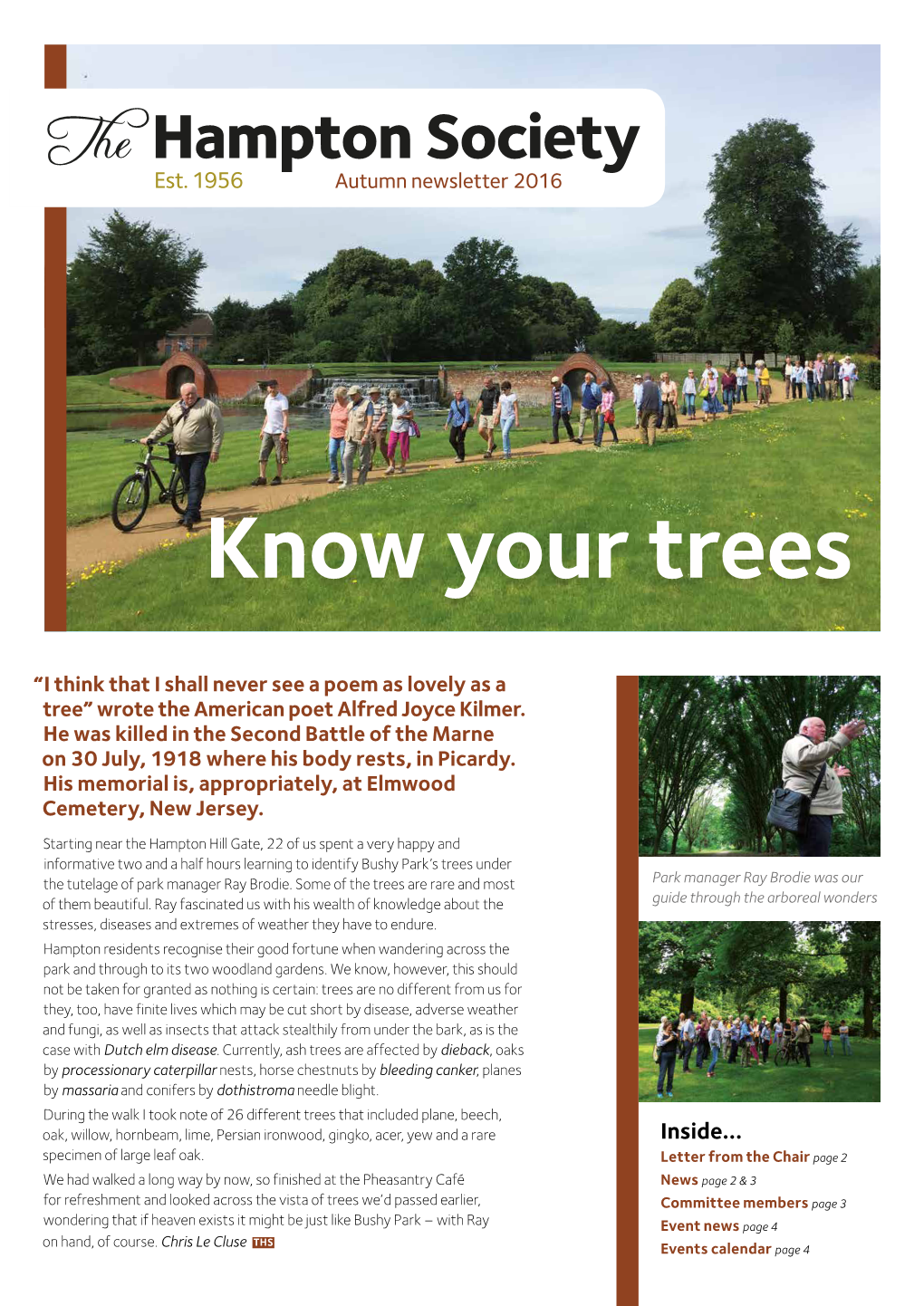 Know Your Trees Do You Have a Story to Share? Please Contact Our Editor Maura Waters with Your News on 8979 9654