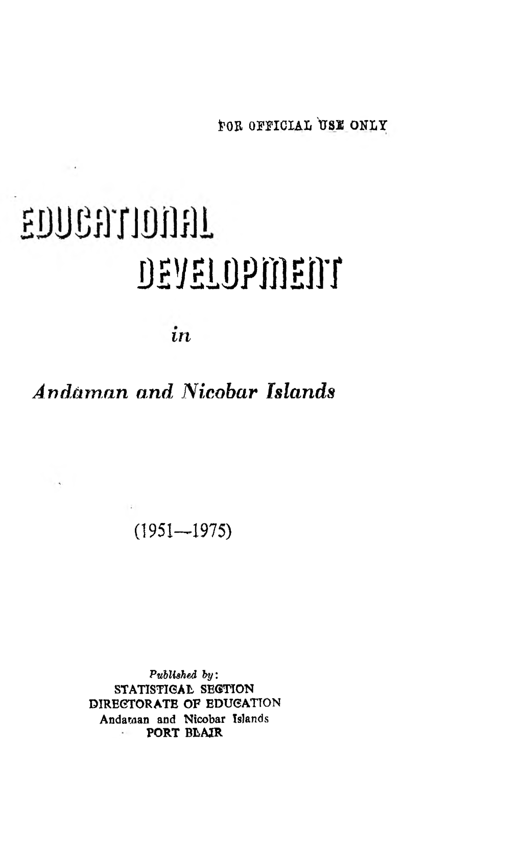 Educational Development in Andaman and Nicobar Islands