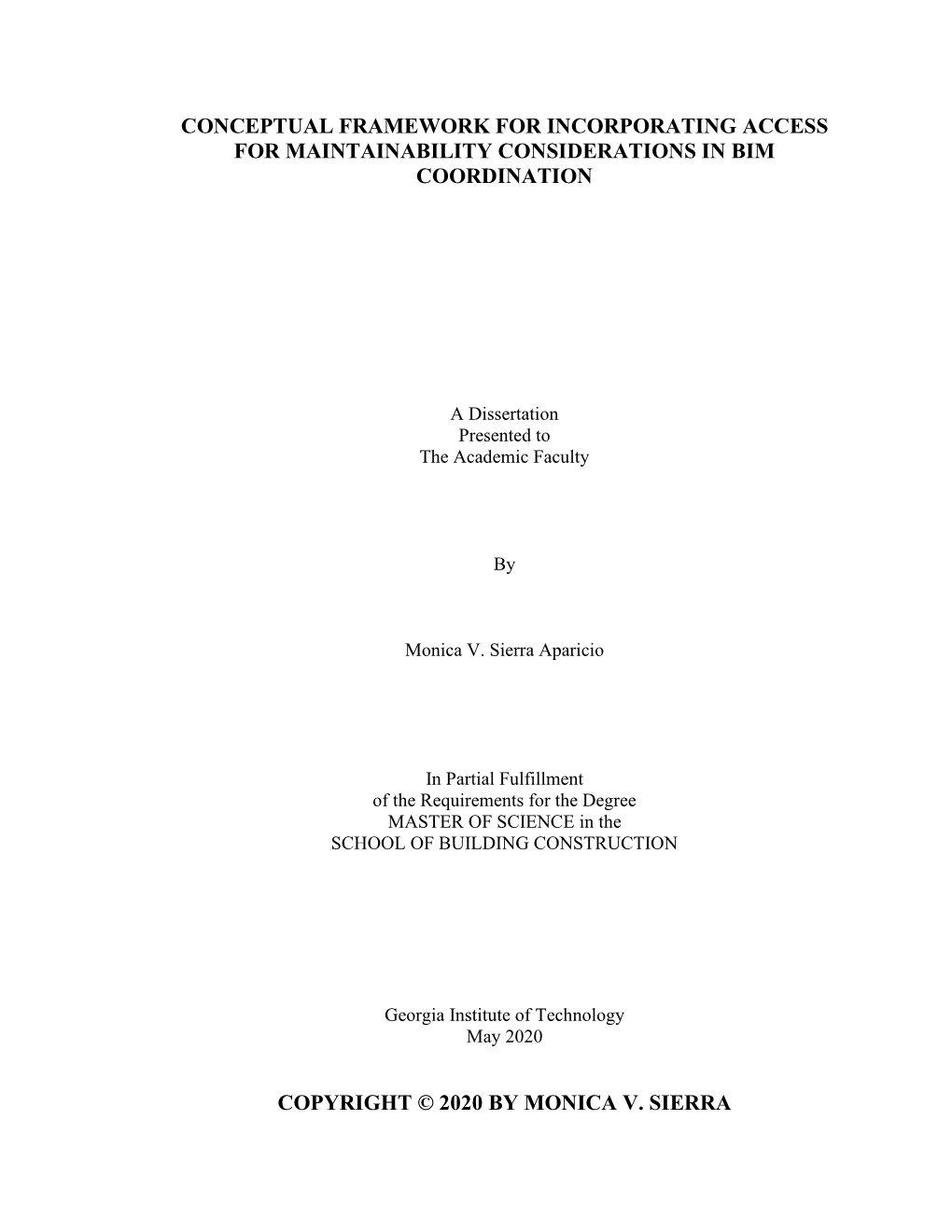 Conceptual Framework for Incorporating Access for Maintainability Considerations in Bim Coordination