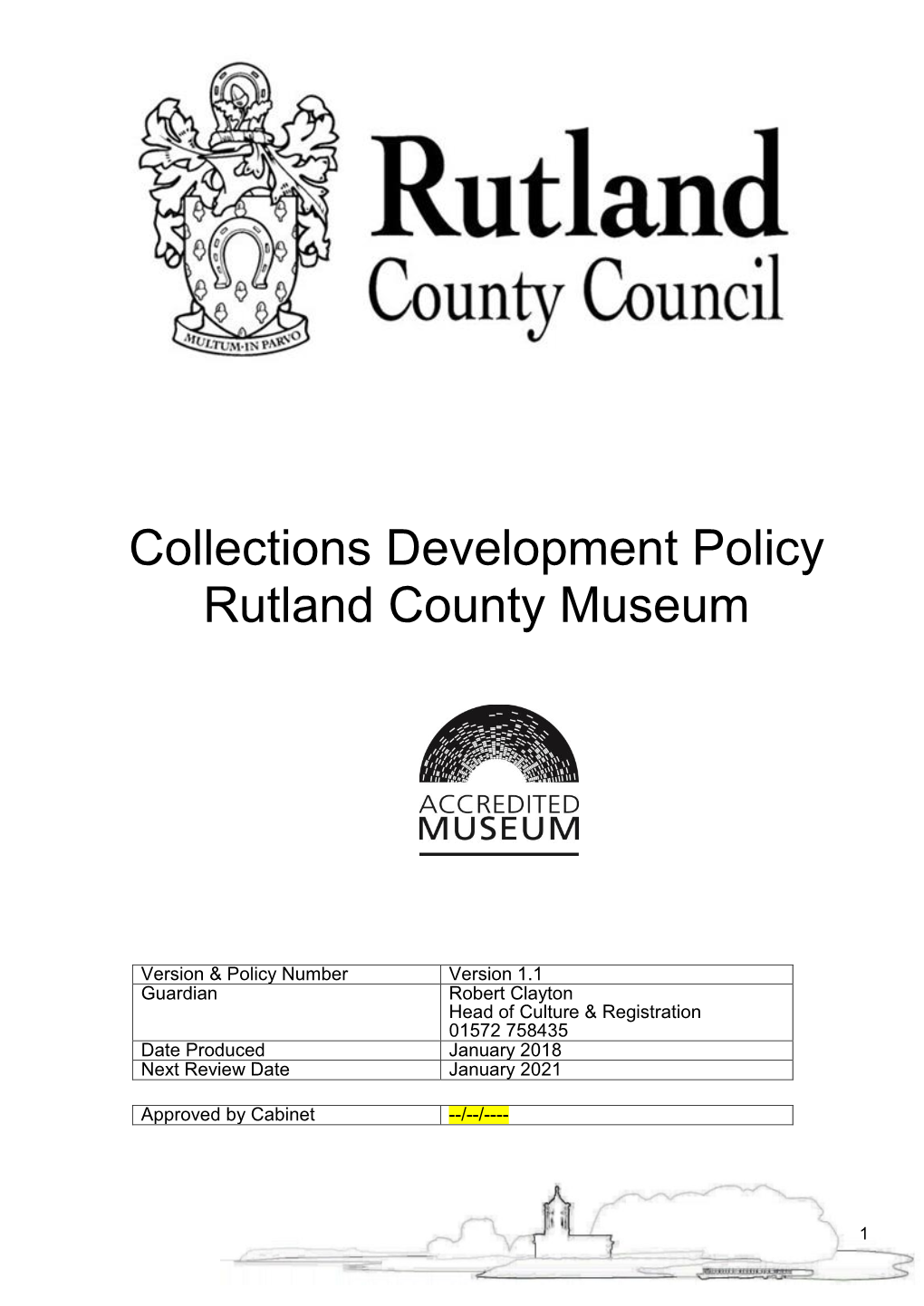 Collections Development Policy Rutland County Museum