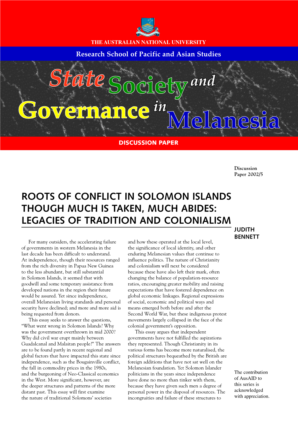 State Societyand Governancein Melanesia