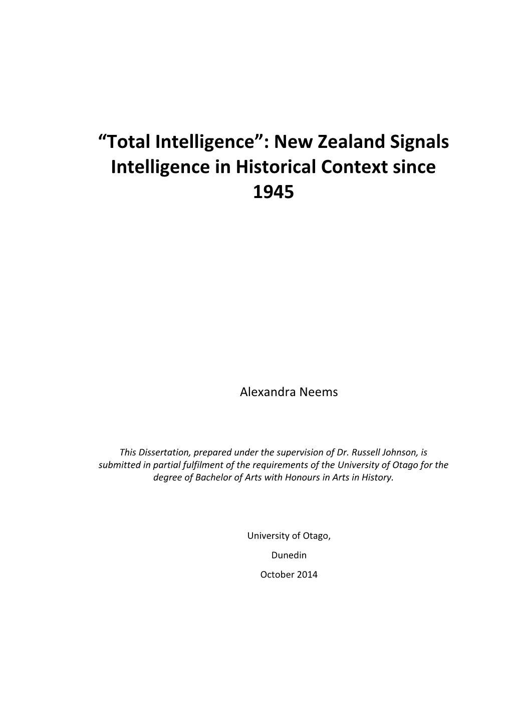 New Zealand Signals Intelligence in Historical Context Since 1945