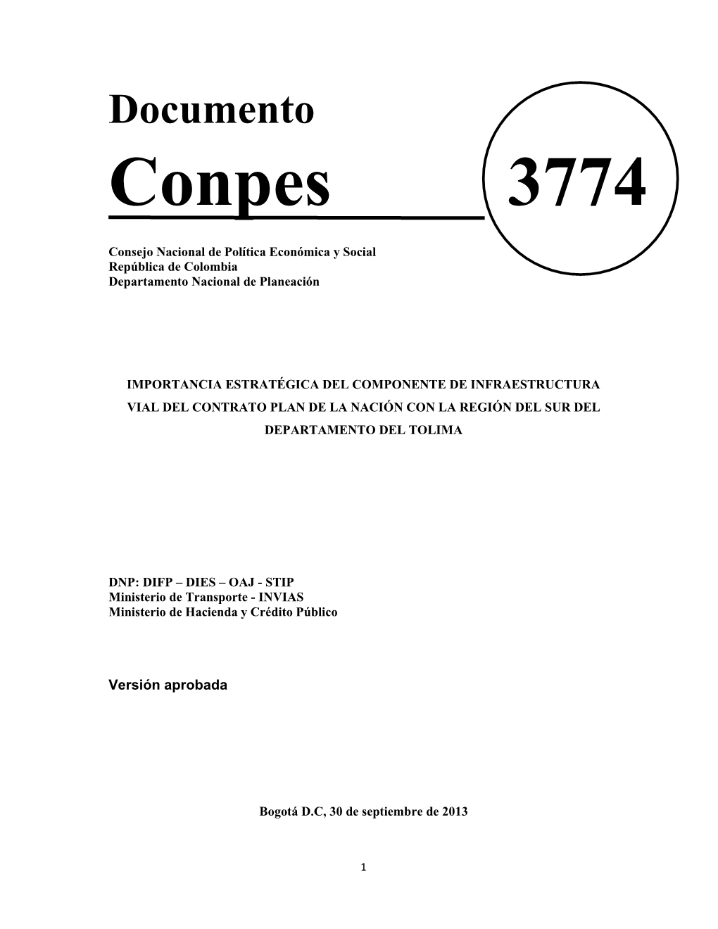 Documento Conpes 3774