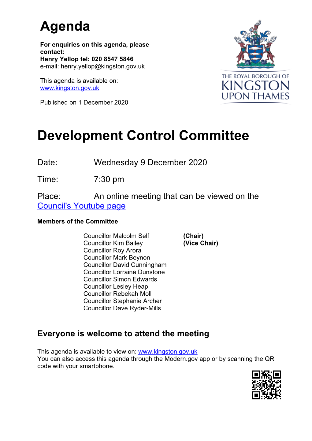 (Public Pack)Agenda Document for Development Control Committee