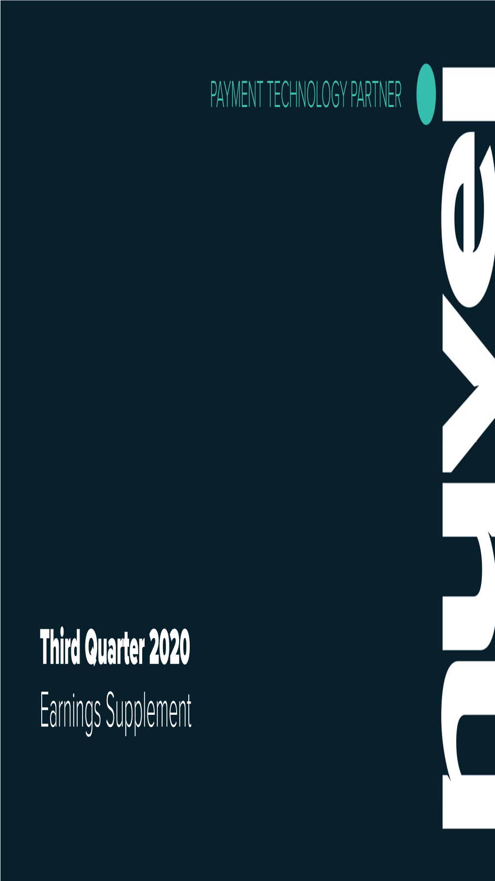 Third Quarter 2020 Earnings Supplement Disclaimer