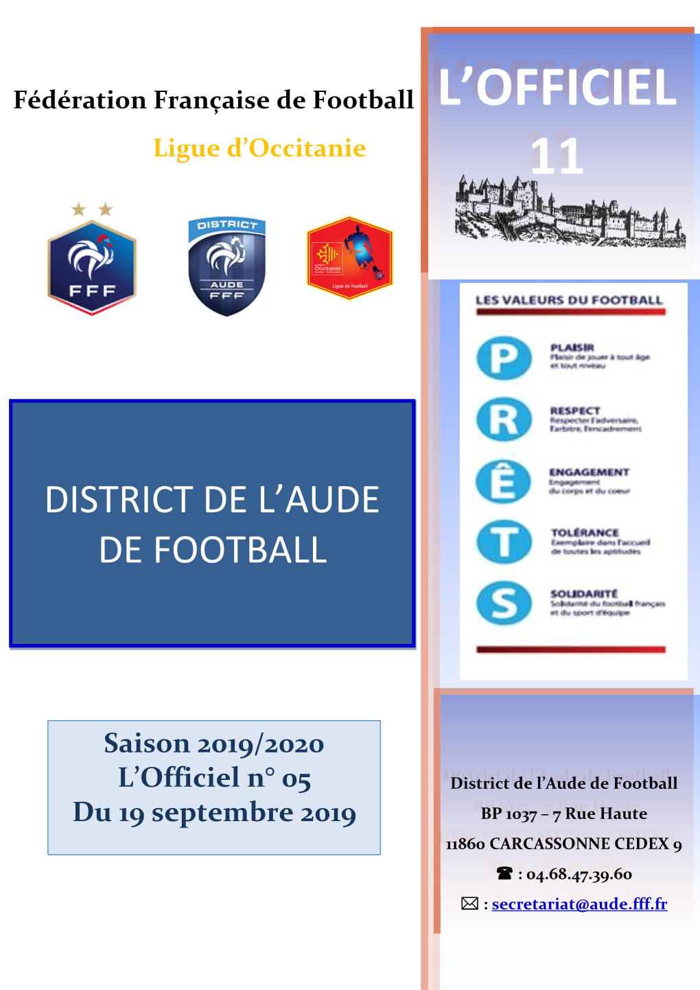 DISTRICT DE L'aude DE FOOTBALL 19 Septembre 2019 10