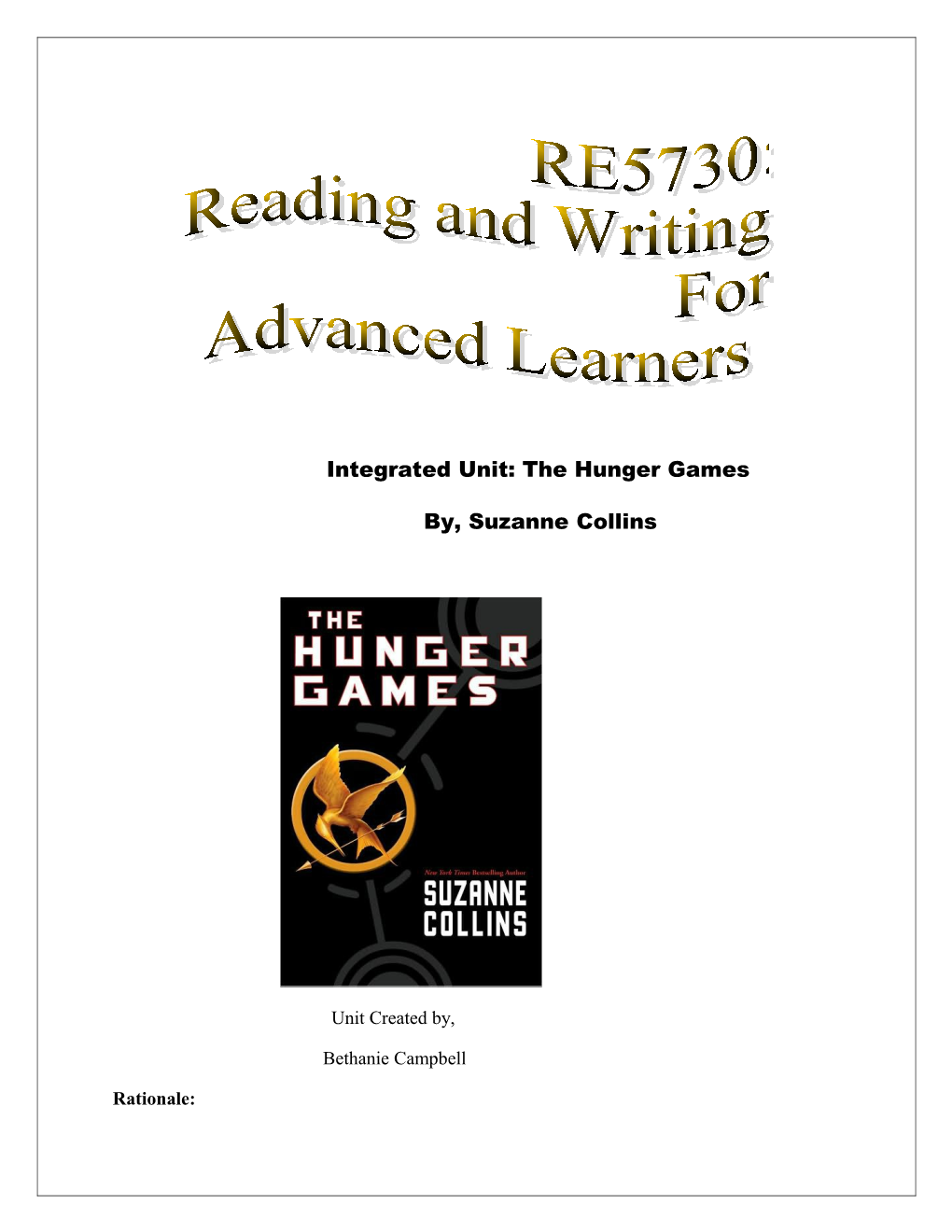 Integrated Unit: the Hunger Games