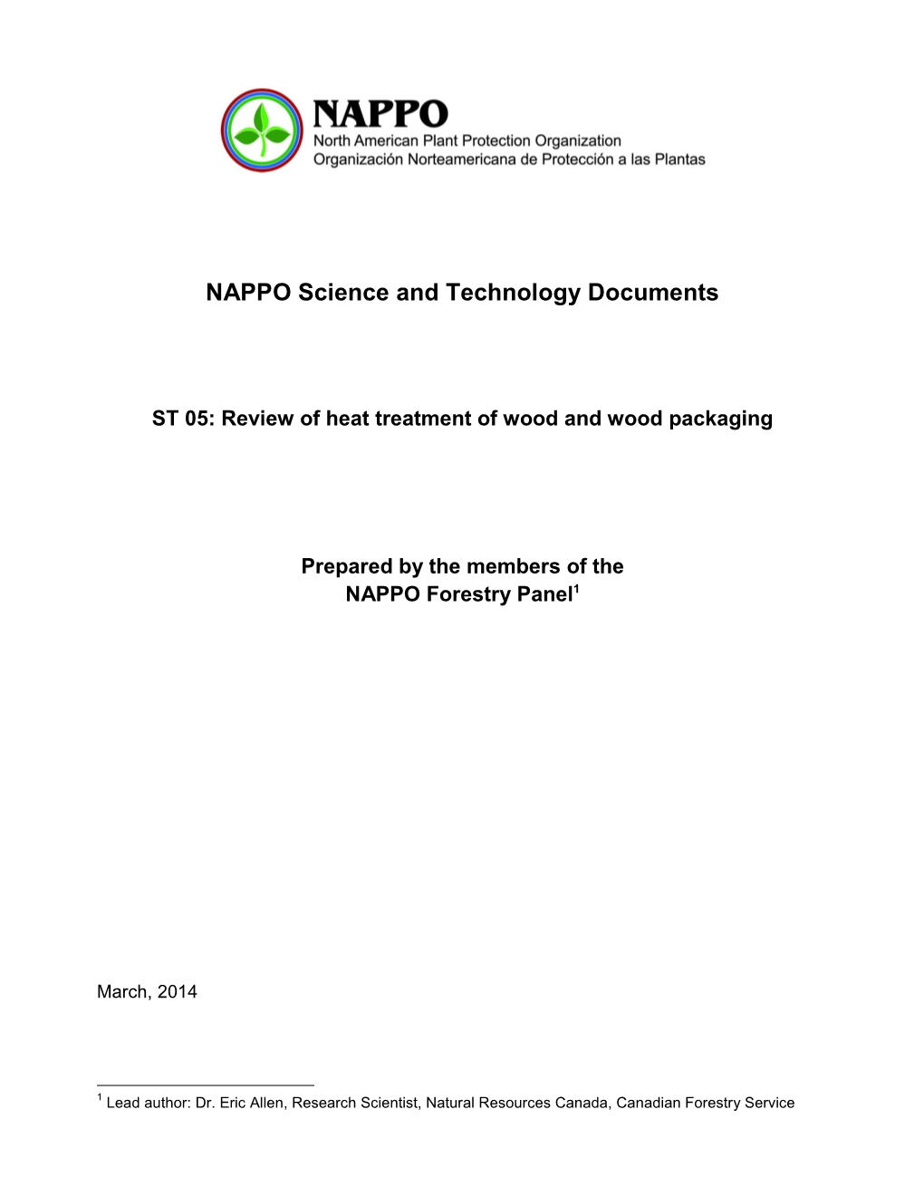 Review of Heat Treatment of Wood and Wood Packaging)