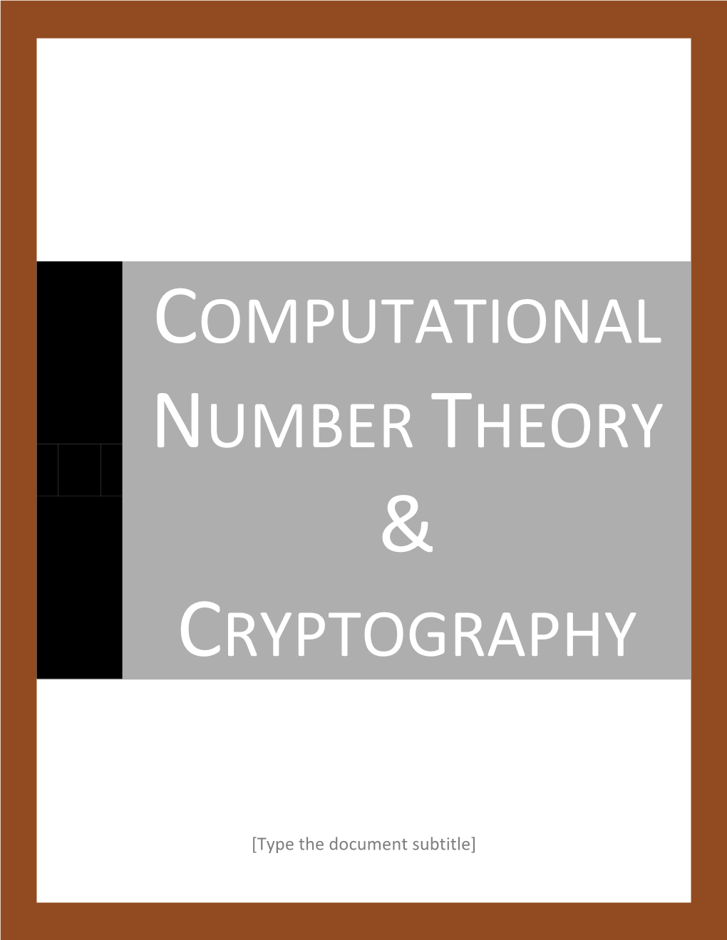Computational Number Theory & Cryptography