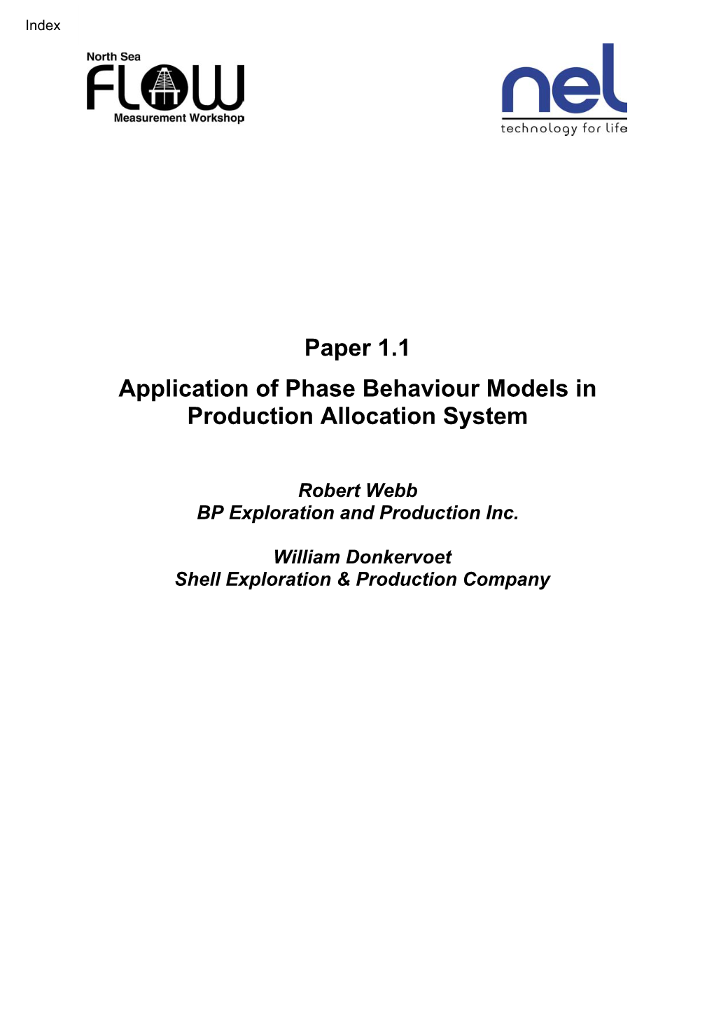 Paper 1.1 Application of Phase Behaviour Models in Production