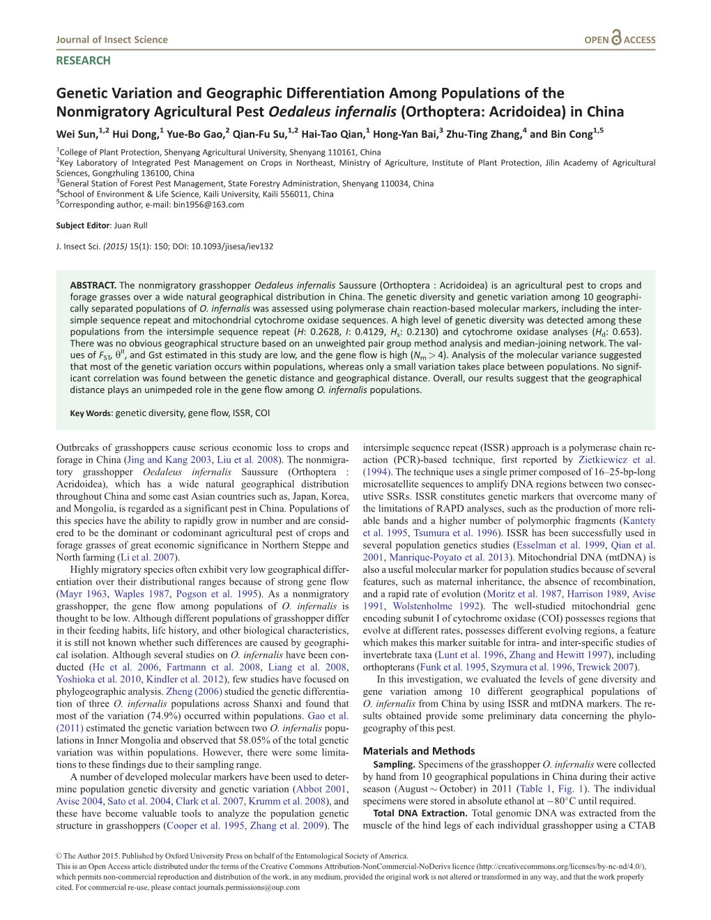 Genetic Variation and Geographic Differentiation Among Populations