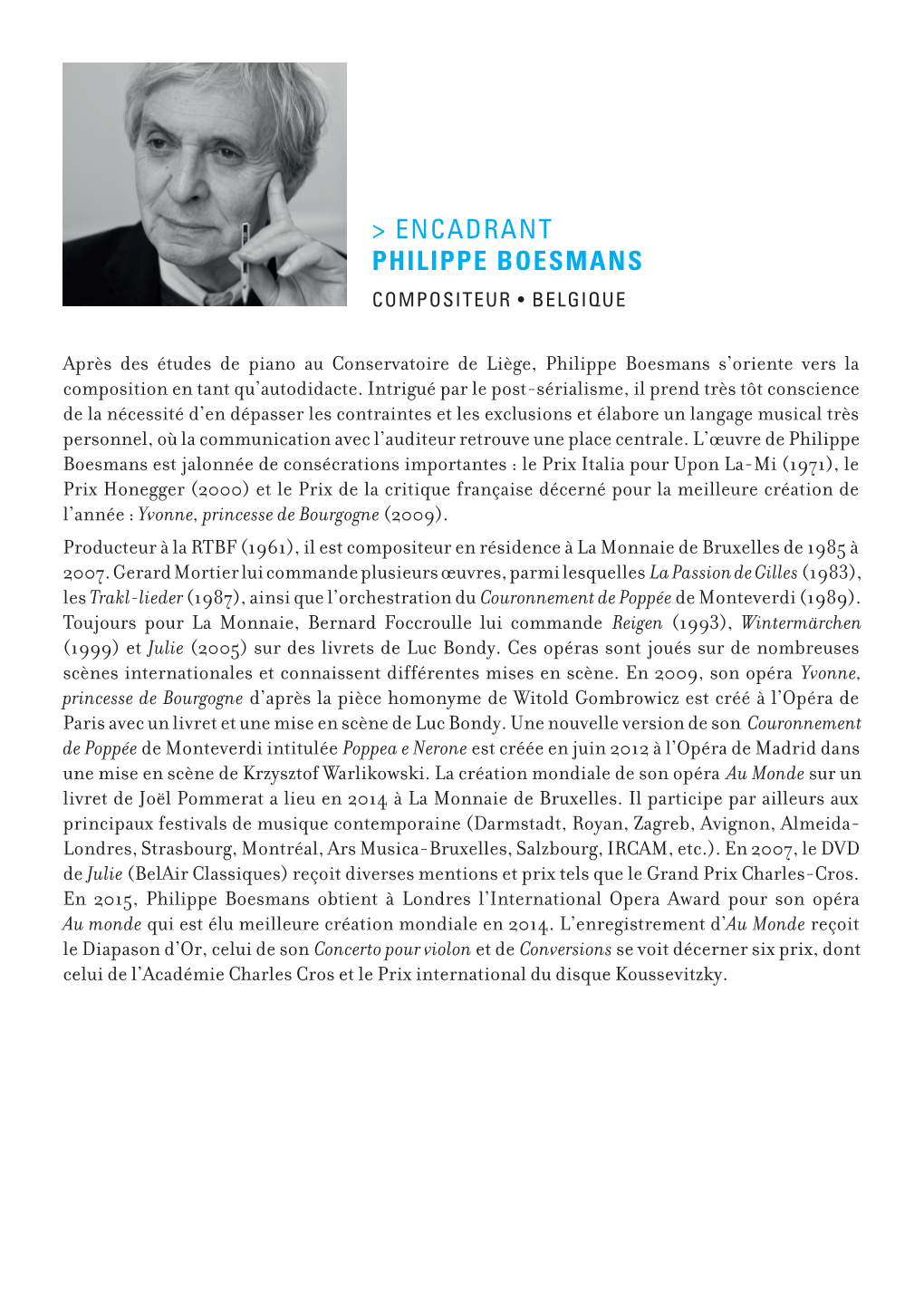 Biographie De Philippe Boesmans