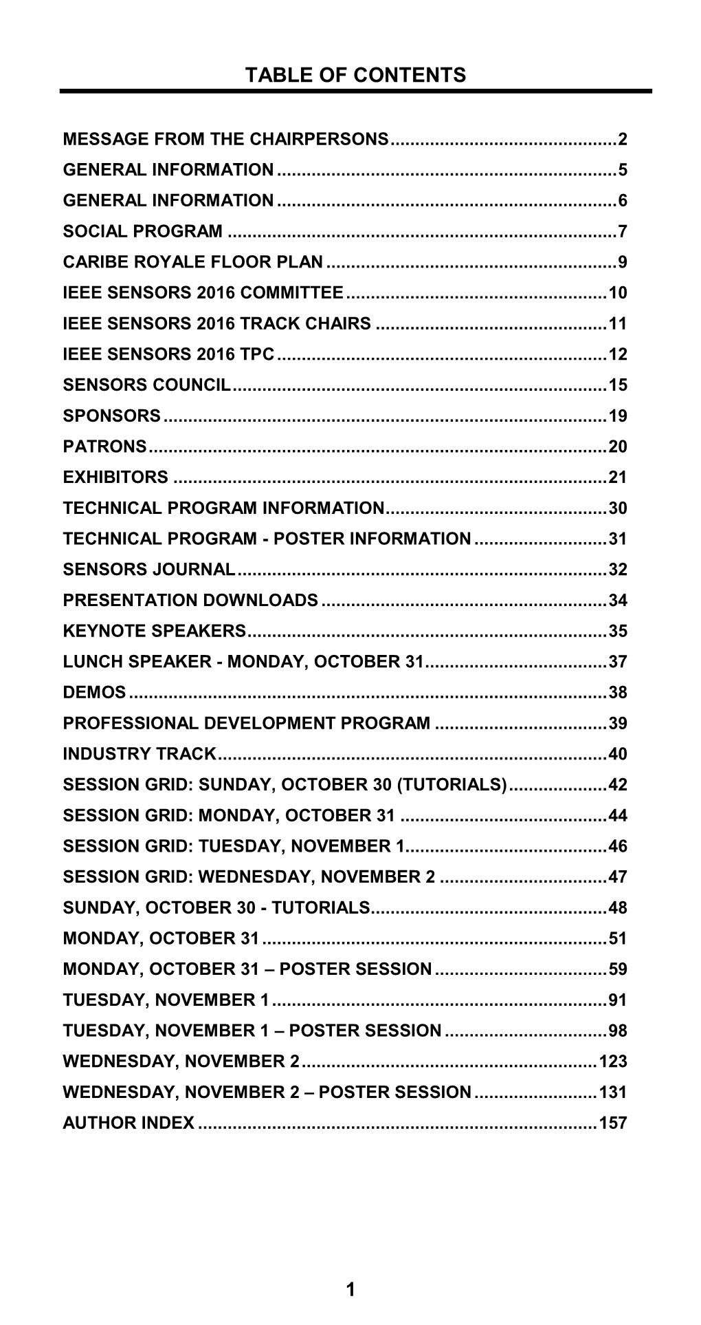 Table of Contents