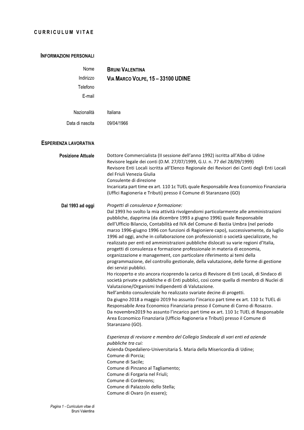 Curriculum Vitae Formato Europeo