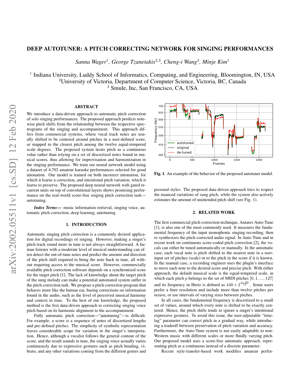 Arxiv:2002.05511V1 [Cs.SD] 12 Feb 2020 for the Target Pitch [1]