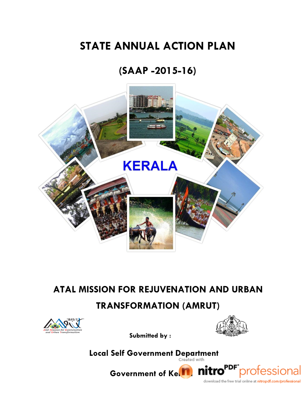 STATE ANNUAL ACTION PLAN (SAAP) for Kerala
