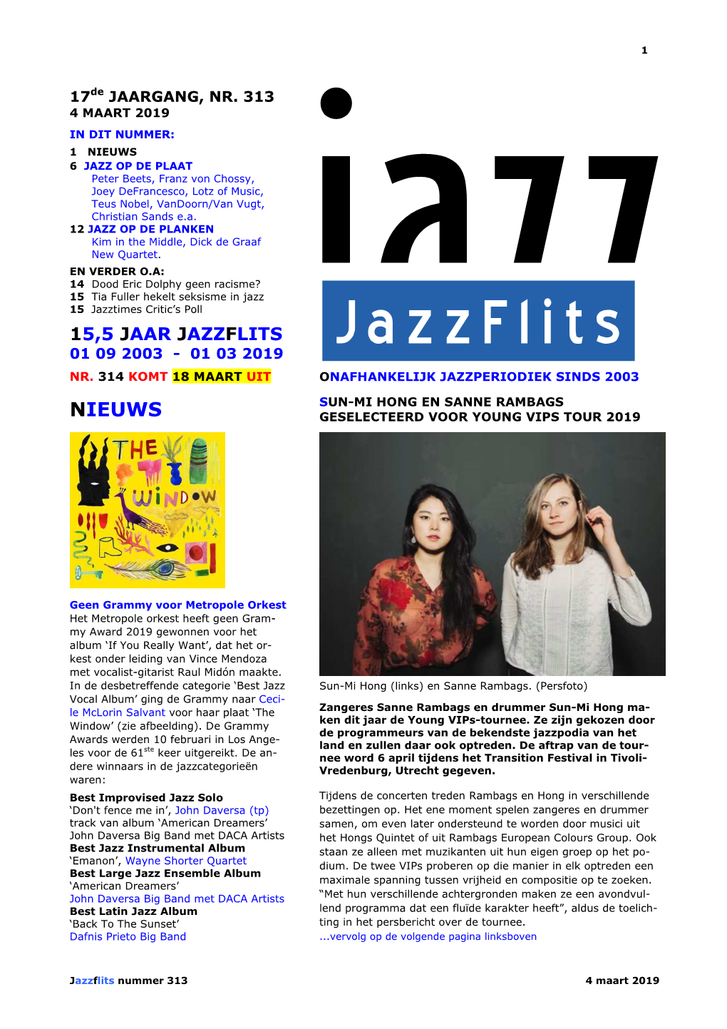 Jazzflits 01 09 2003 - 01 03 2019