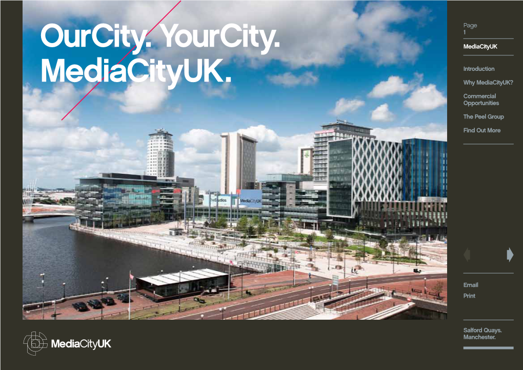Page 1 Salford Quays. Manchester. Mediacityuk Print Email