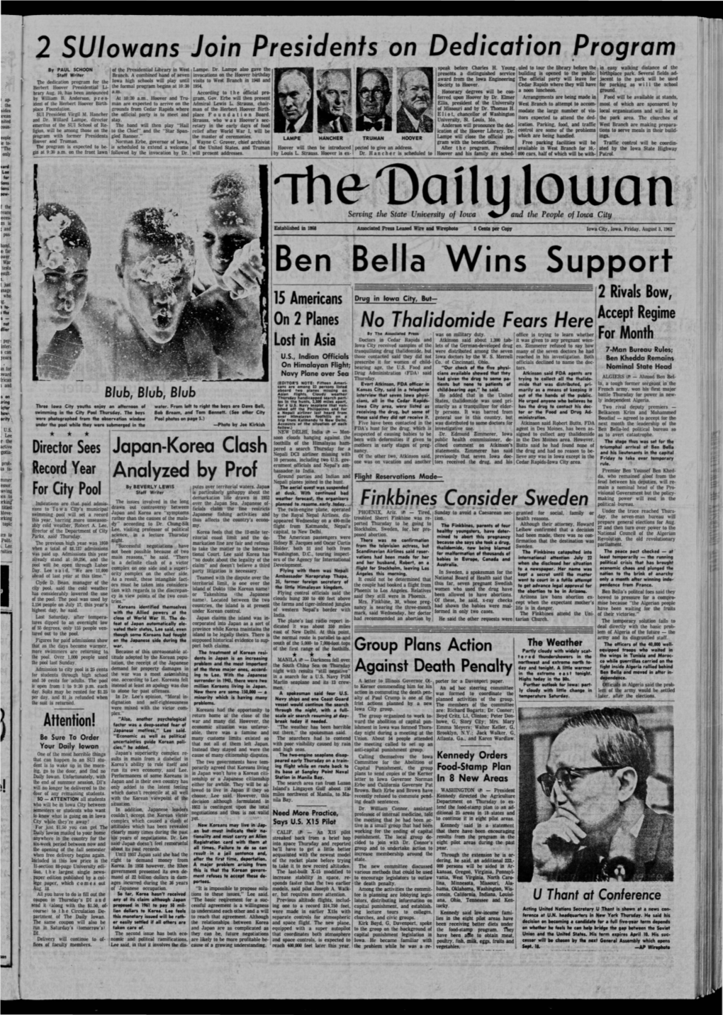 Daily Iowan (Iowa City, Iowa), 1962-08-03