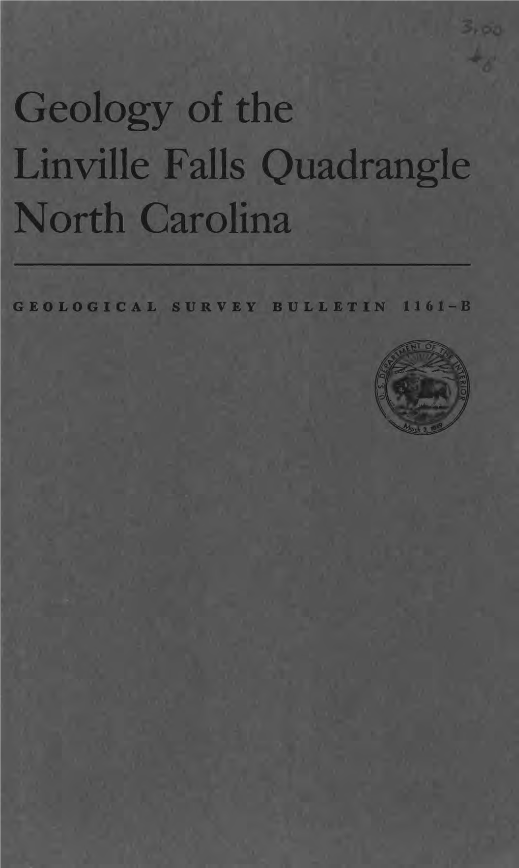 Geology of the Linville Falls Quadrangle North Carolina