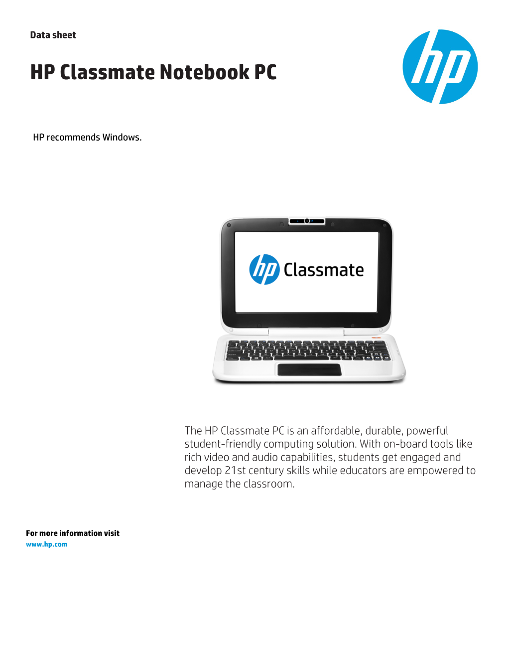 HP Classmate Notebook PC