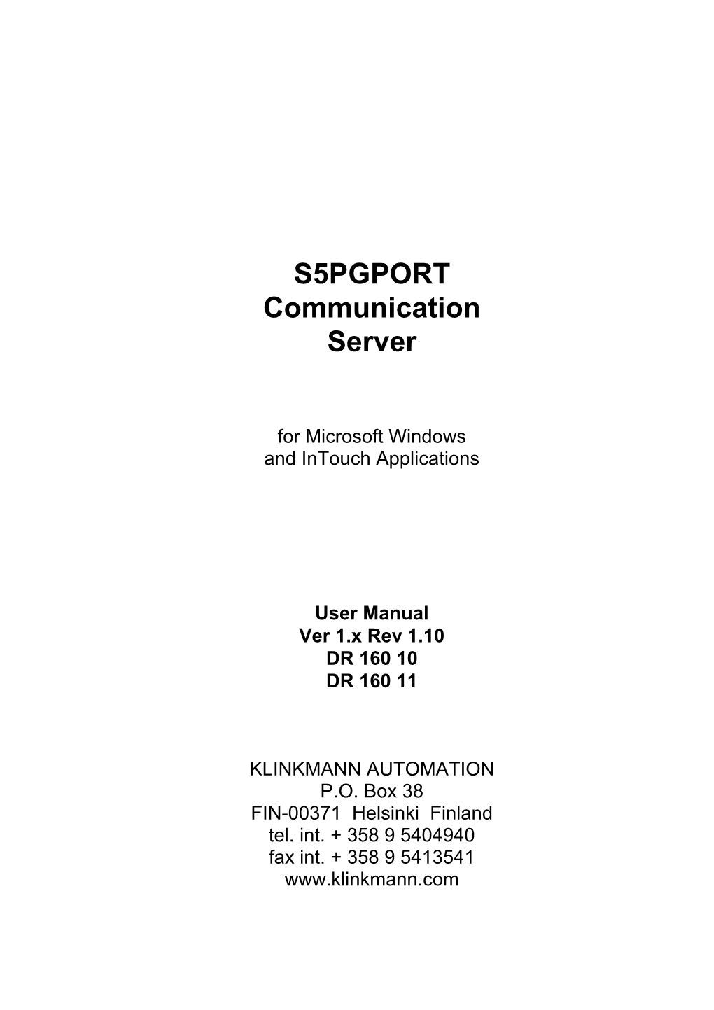 S5PGPORT Communication Server
