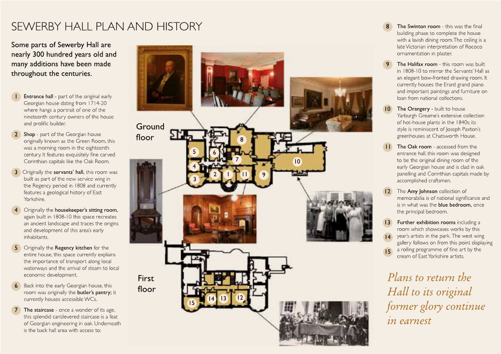 SEWERBY HALL PLAN and HISTORY Building Phase to Complete the House with a Lavish Dining Room