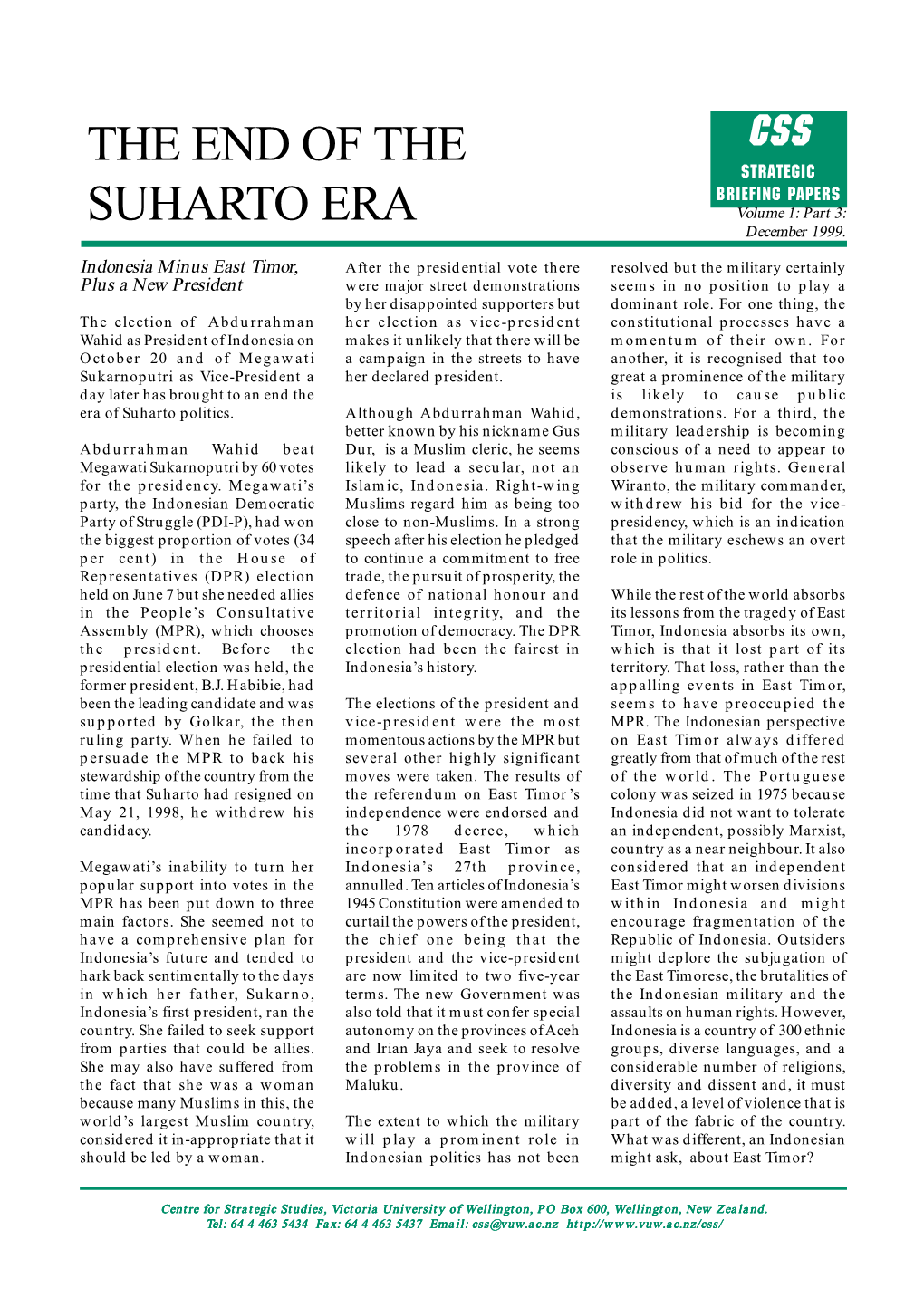 The End of the Suharto