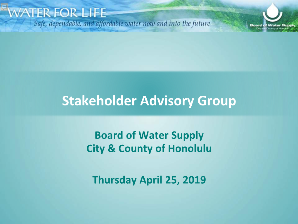 Stakeholder Advisory Group