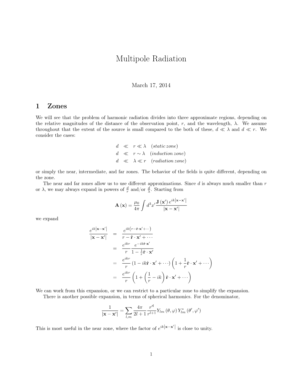 Multipole Radiation