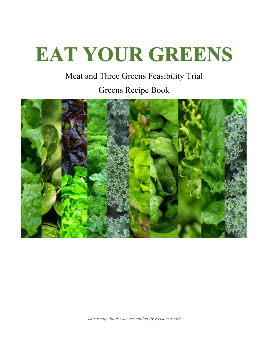 Meat and Three Greens Feasibility Trial Greens Recipe Book