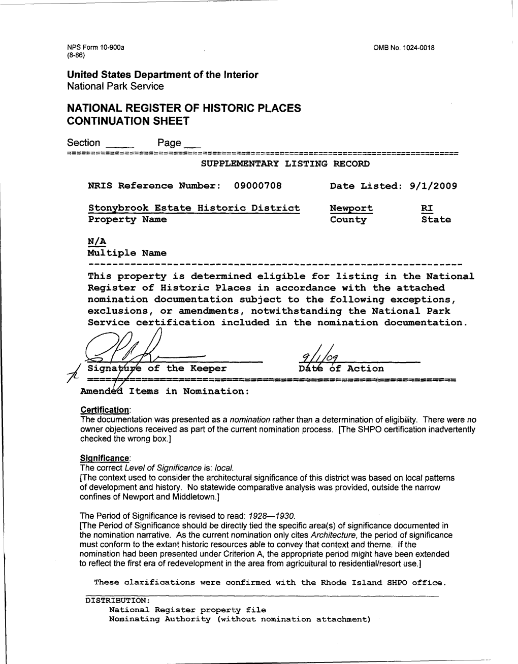 United States Department of the Interior National Park Service NATIONAL REGISTER of HISTORIC PLACES CONTINUATION SHEET Section