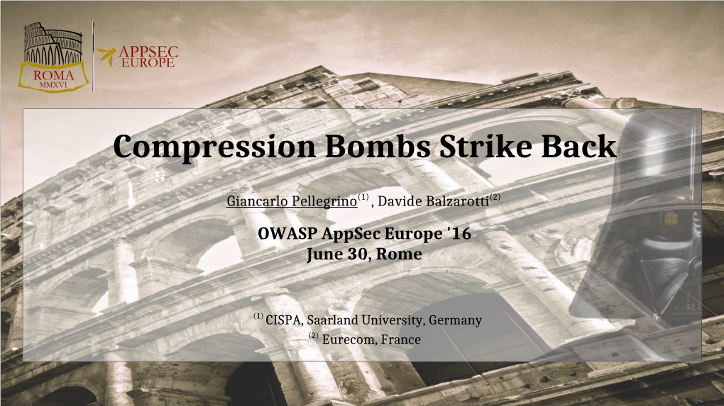 Compression Bombs Strike Back