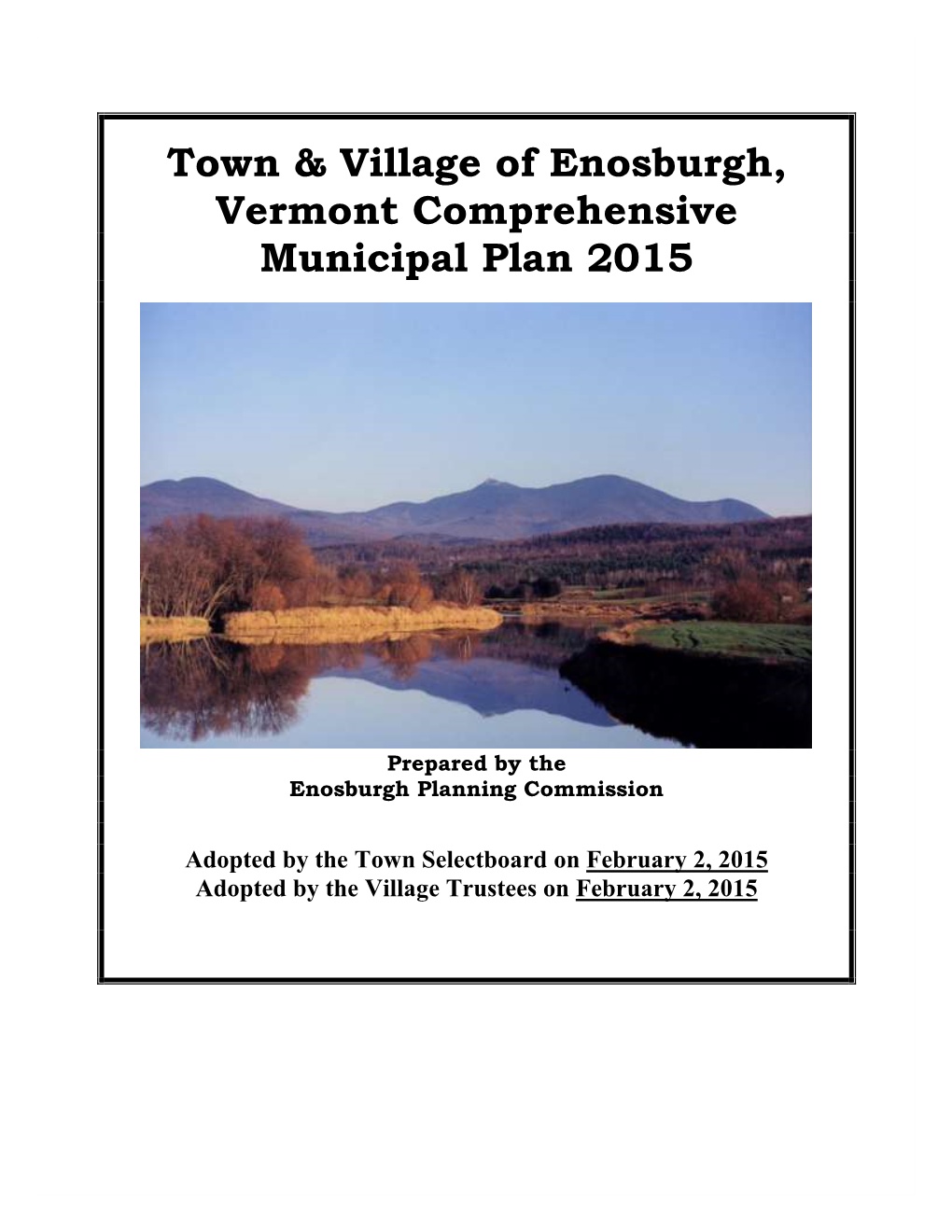 Town & Village of Enosburgh, Vermont Comprehensive Municipal