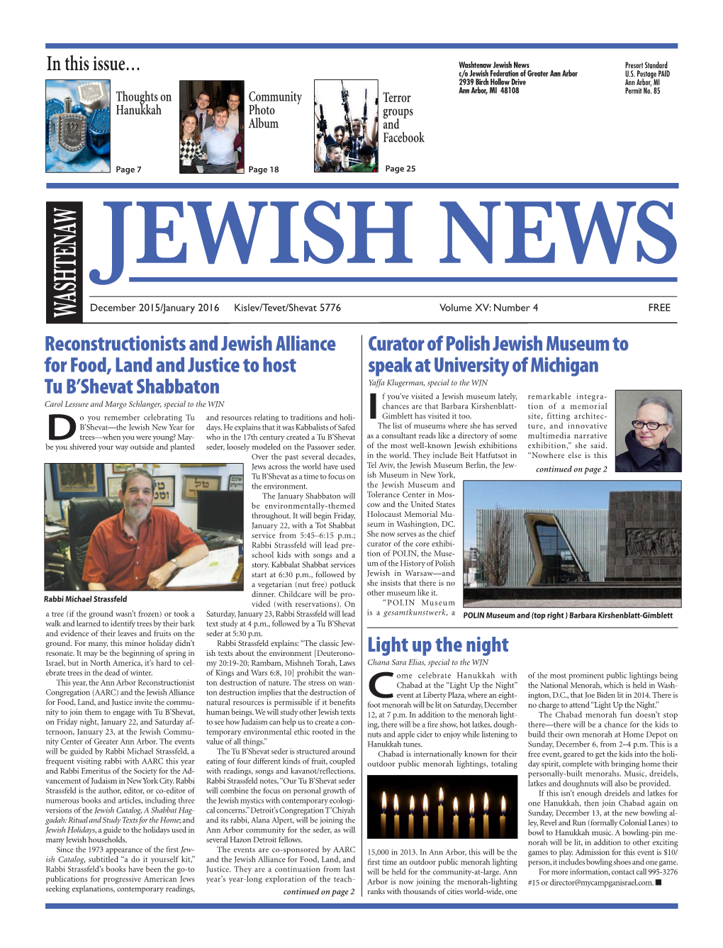 In This Issue… C/O Jewish Federation of Greater Ann Arbor U.S