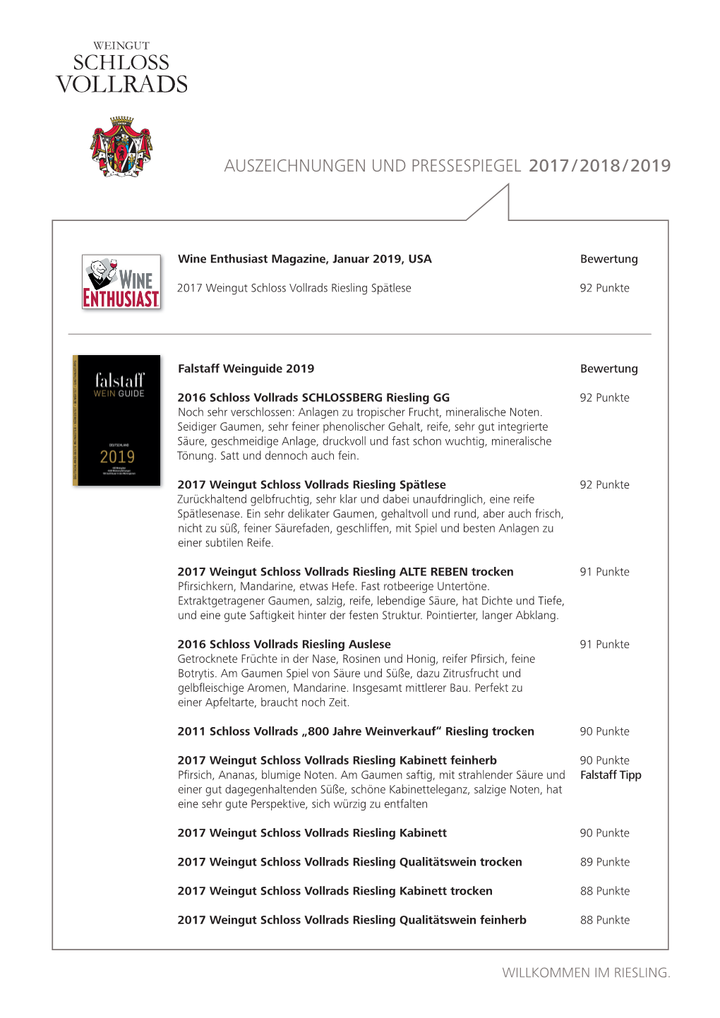 Auszeichnungen Und Pressespiegel 2017 / 2018 / 2019