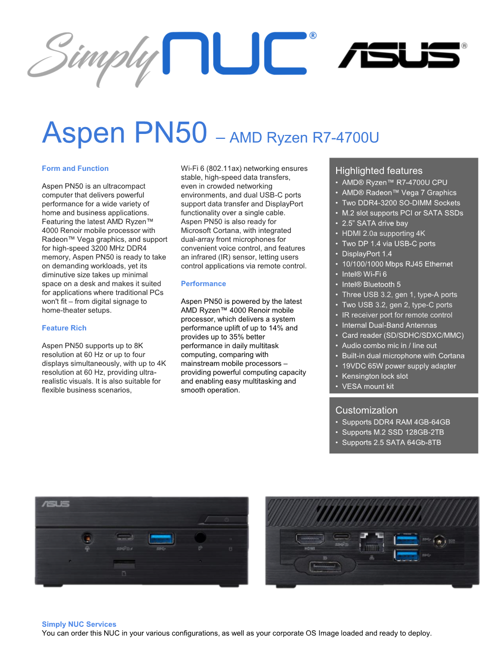 Aspen PN50 – AMD Ryzen R7-4700U