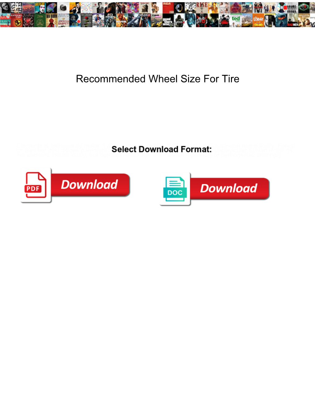 Recommended Wheel Size for Tire