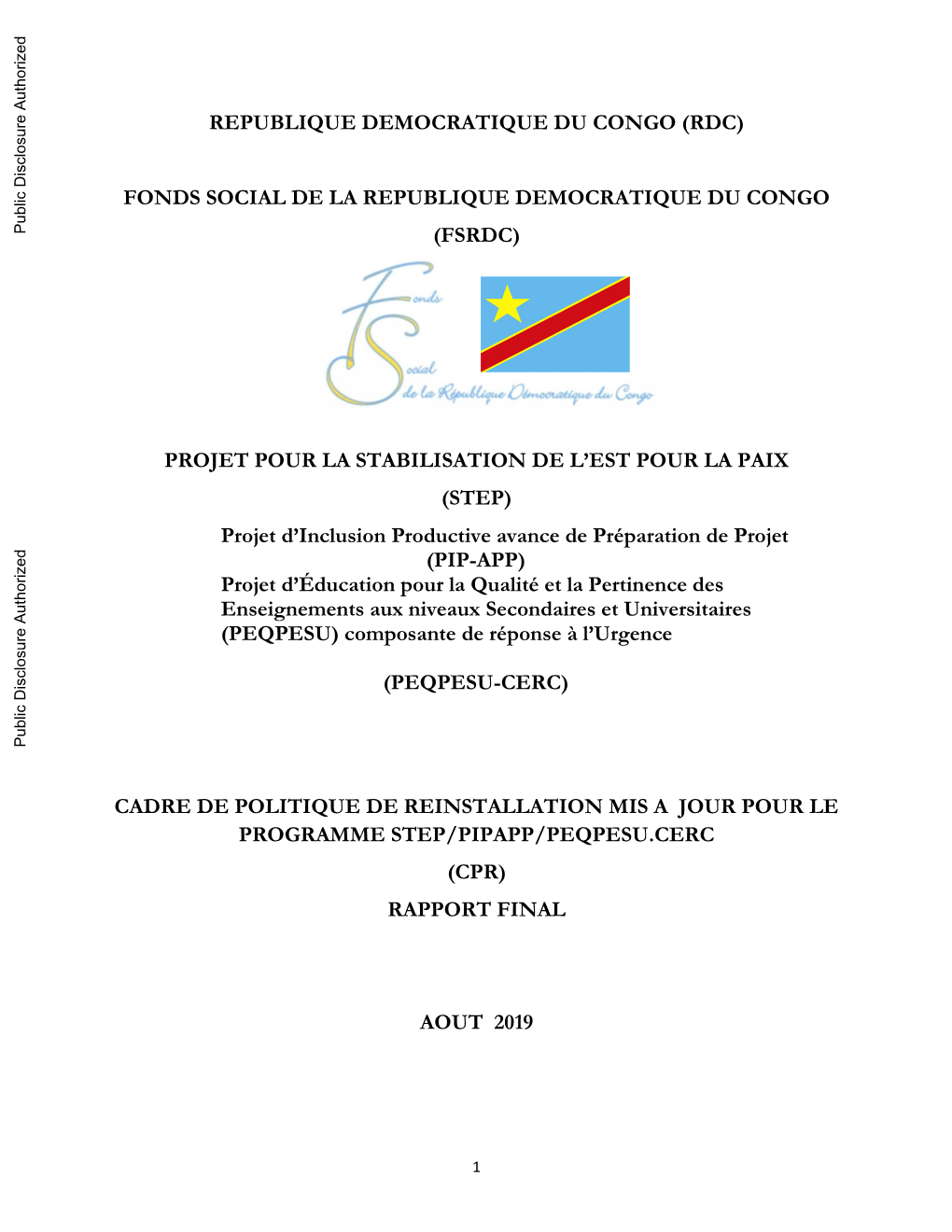 Republique Democratique Du Congo (Rdc)